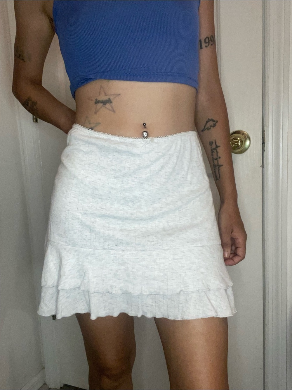 Wild Fable Women’s Size Medium Grey  Ruffle Knit Mini Skort